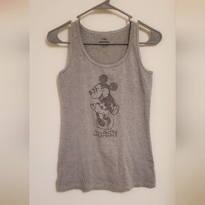 Disney Store Heather Gray Ladies Tank Top Minnie Mouse Sparkle Size Large